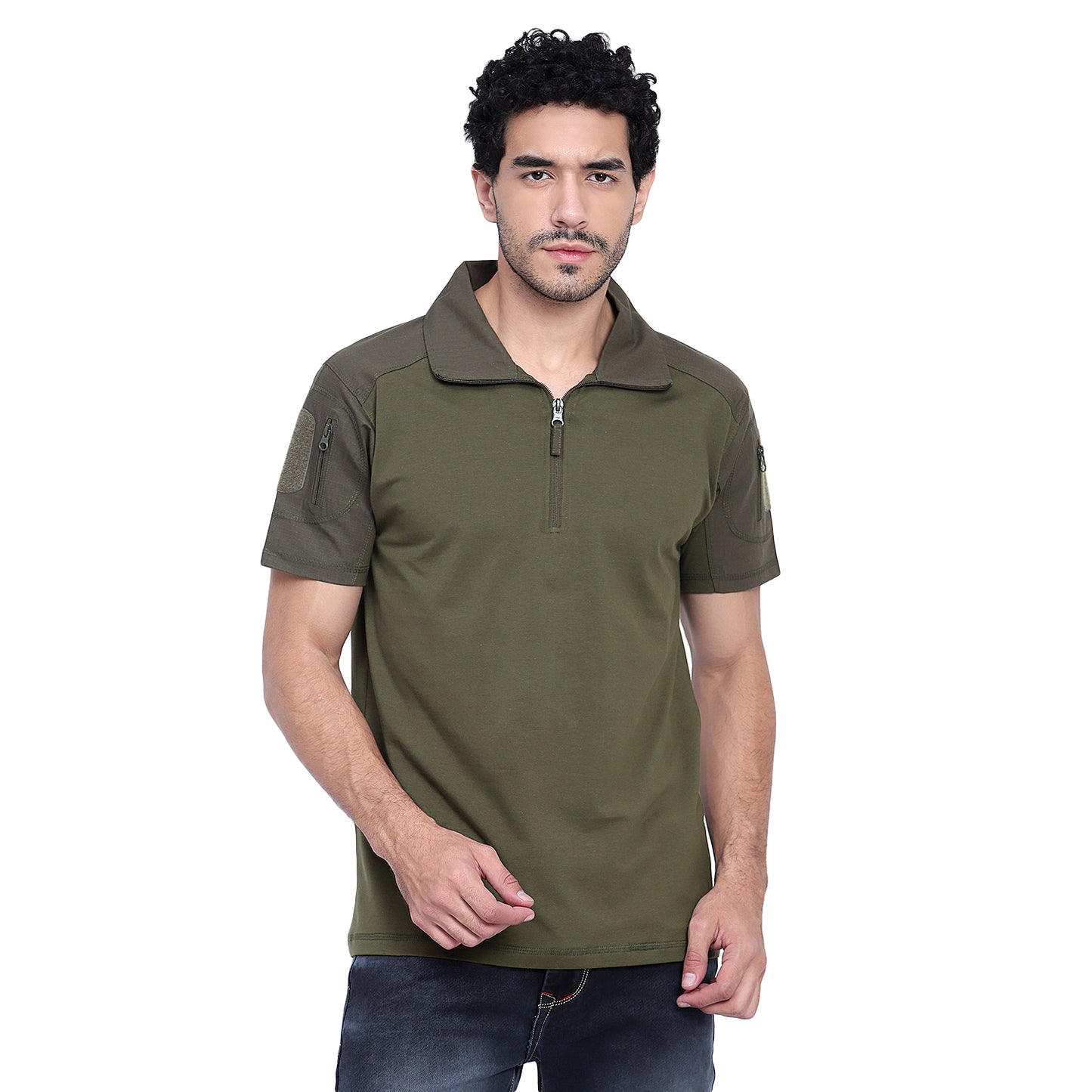 HALF SLEEVES TACTICAL T SHIRT (Color - Olive Green) ST-1019