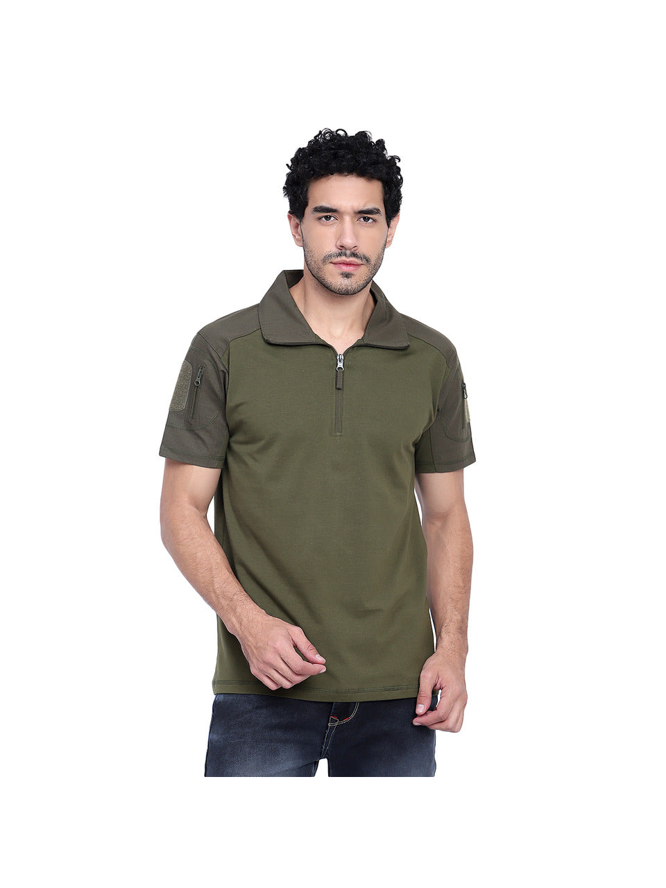 HALF SLEEVES TACTICAL T SHIRT (Color - Olive Green) ST-1019