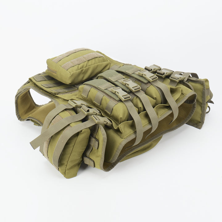 Military Tactical Combat Vest – Olive Green BPJ with Enhanced MOLLE System & Utility Storage
