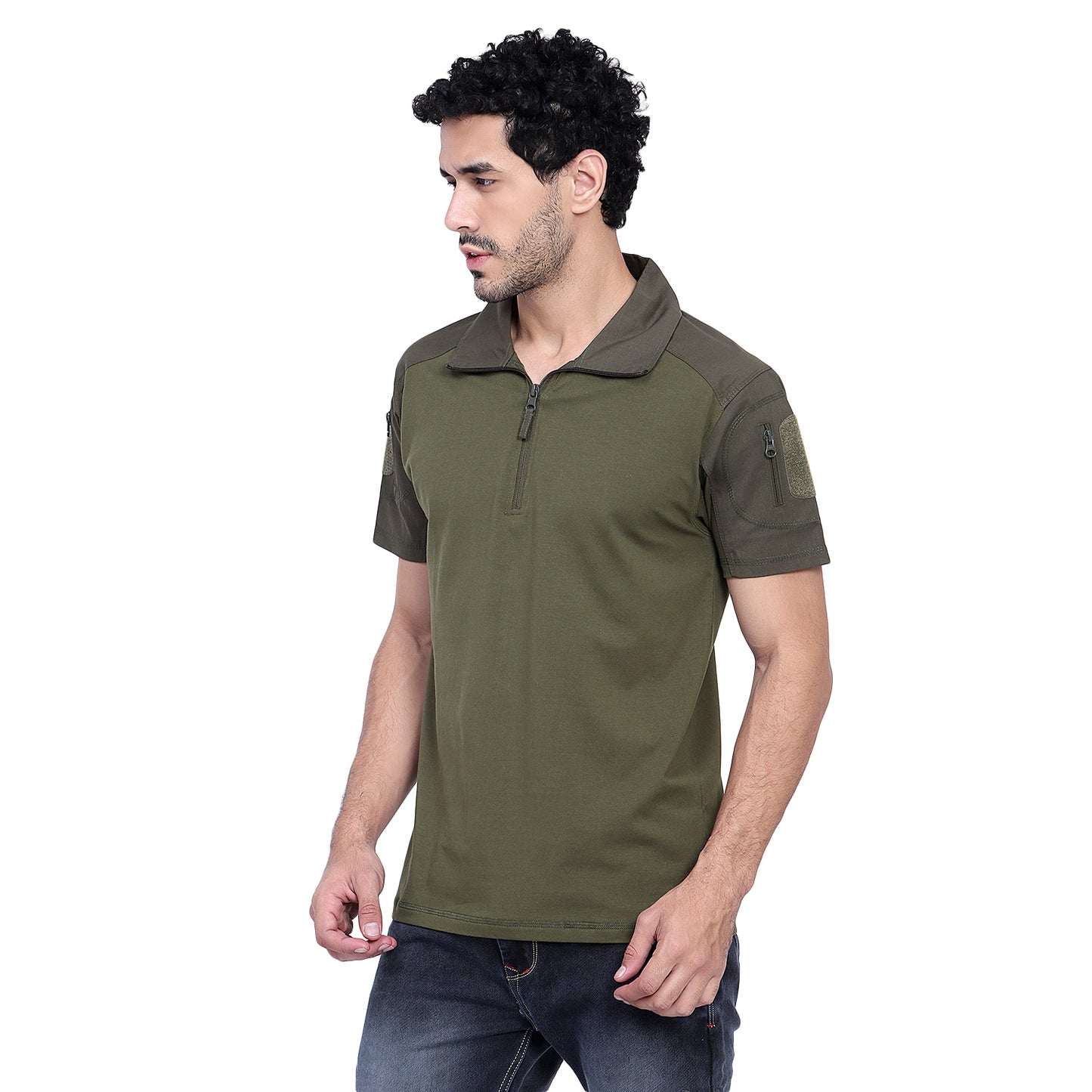 HALF SLEEVES TACTICAL T SHIRT (Color - Olive Green) ST-1019