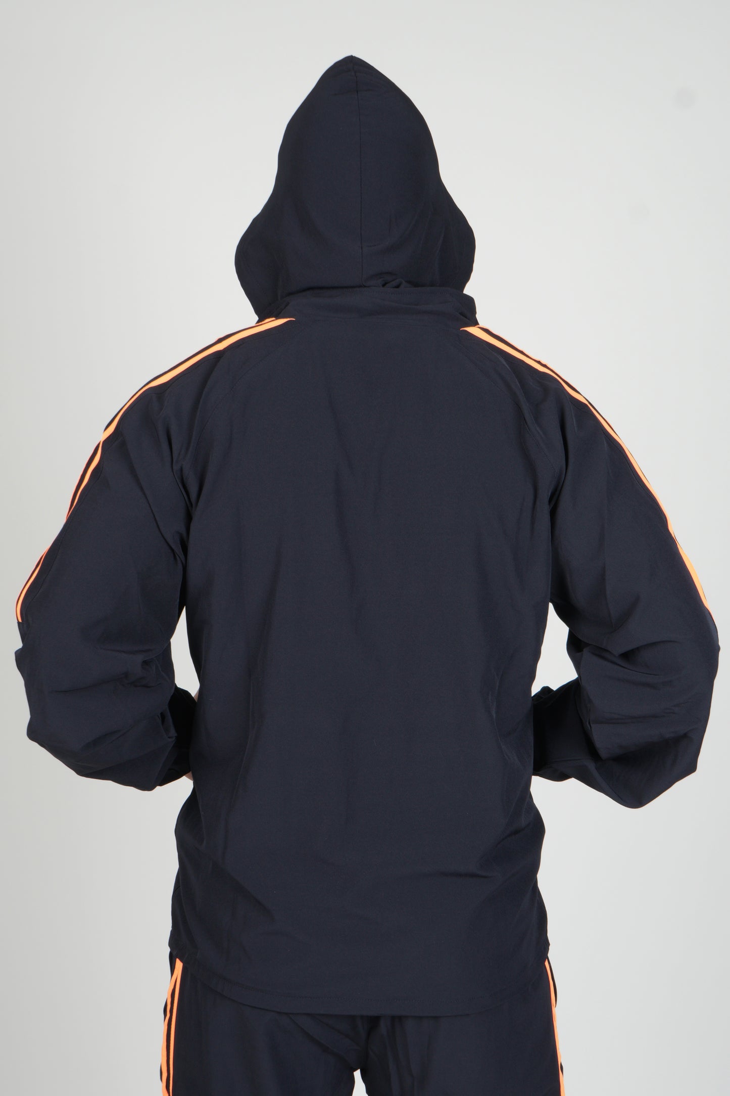 Track Suit | Hooded Zipper Jacket & Lower (Color - Navy with Orange Bone) ST-4002A