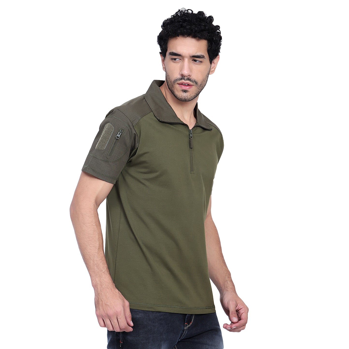 HALF SLEEVES TACTICAL T SHIRT (Color - Olive Green) ST-1019