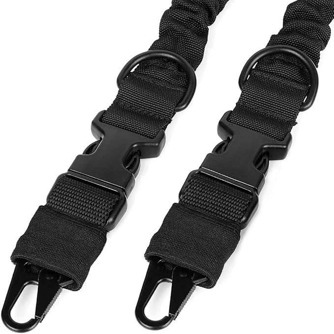 Tactical Rifle Sling – Adjustable Bungee Single/Two Point Sling – Olive Green
