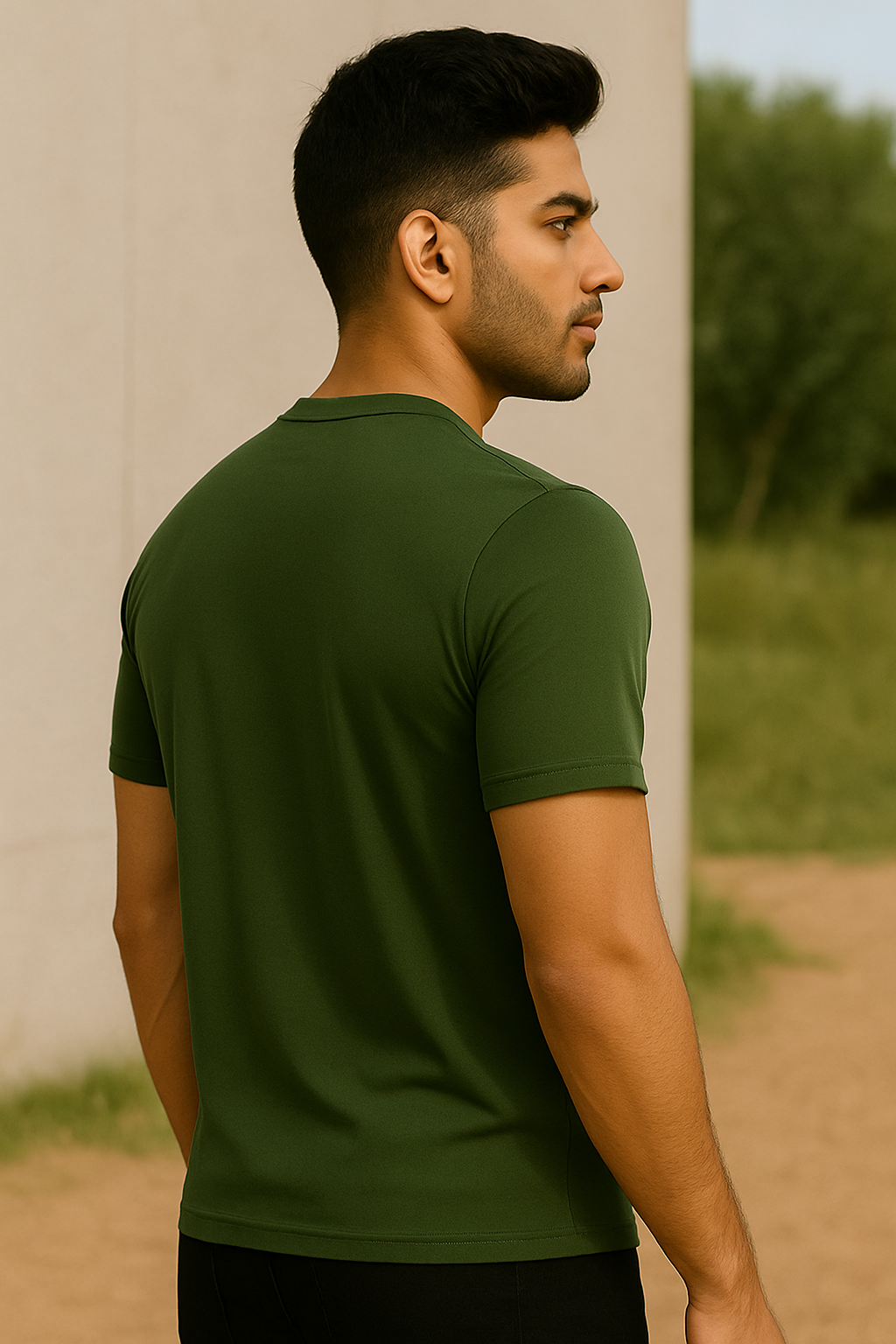 INDIA Pride Performance T-Shirt – Olive Green