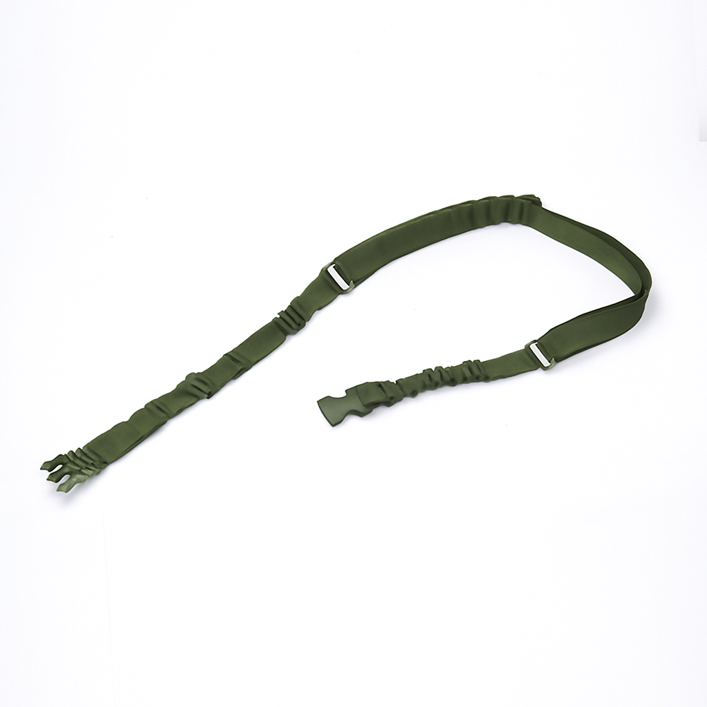 Tactical Rifle Sling – Adjustable Bungee Single/Two Point Sling – Olive Green