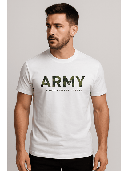 Cotton Lycra Graphic T-Shirt IND (Color - White) ST-1109