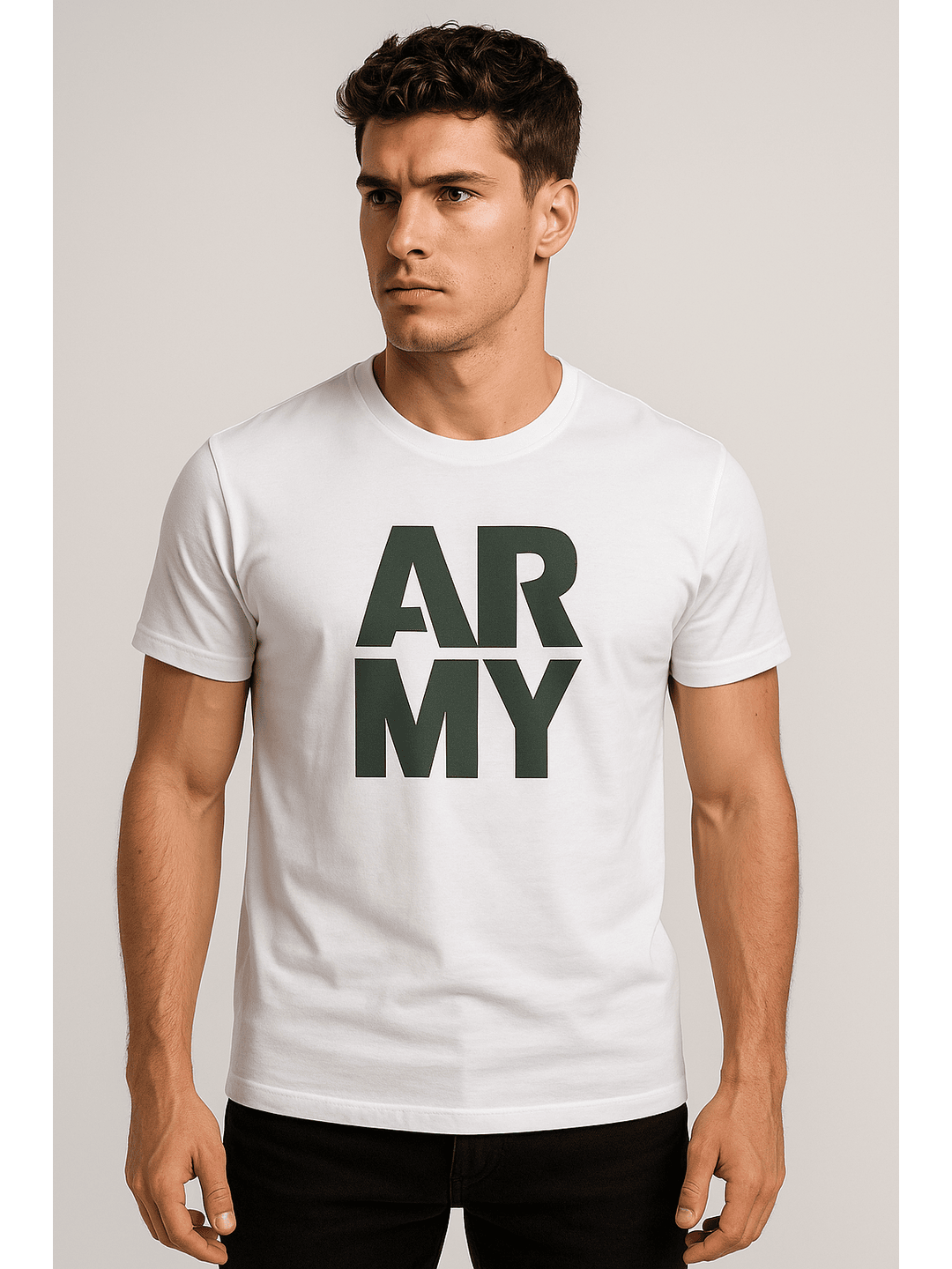 Cotton Lycra Graphic T-Shirt IND (Color - White) ST-1109