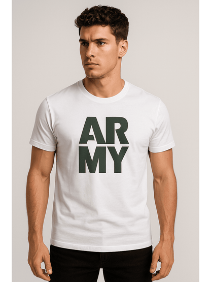 Cotton Lycra Graphic T-Shirt IND (Color - White) ST-1109