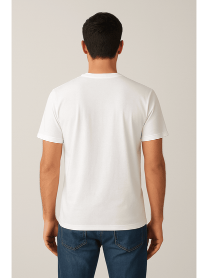 Cotton Lycra Graphic T-Shirt IND (Color - White) ST-1109