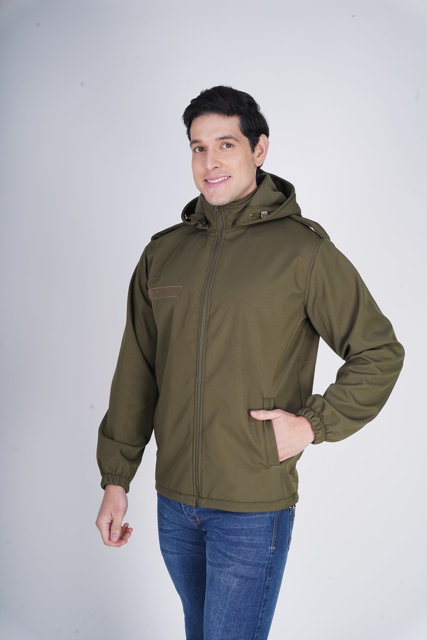 Men's Softshell Winter Jacket (Olive Green) ST-7001A