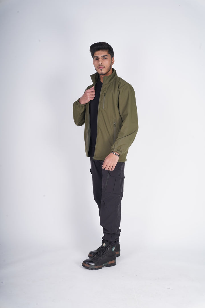Armsfit Tactical Softshell Jacket – Lightweight Windproof Outdoor Wear (Olive Green)