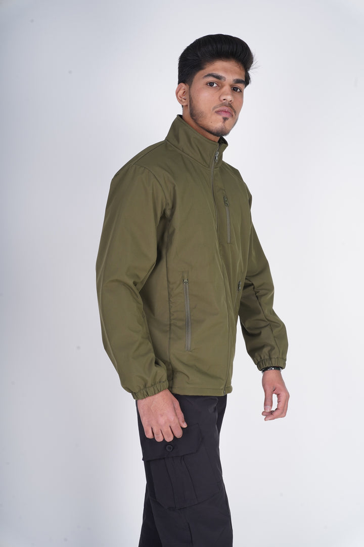 Armsfit Tactical Softshell Jacket – Lightweight Windproof Outdoor Wear (Olive Green)