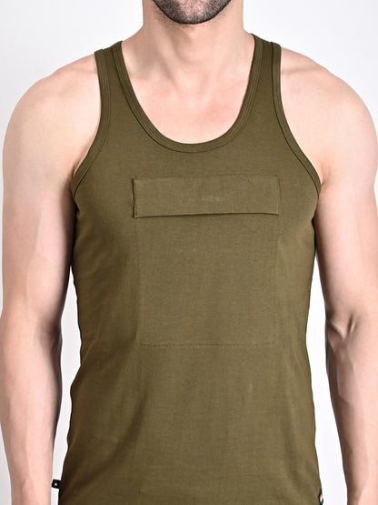 Armsfit Olive Tank (Color - Olive Green) ST-1106