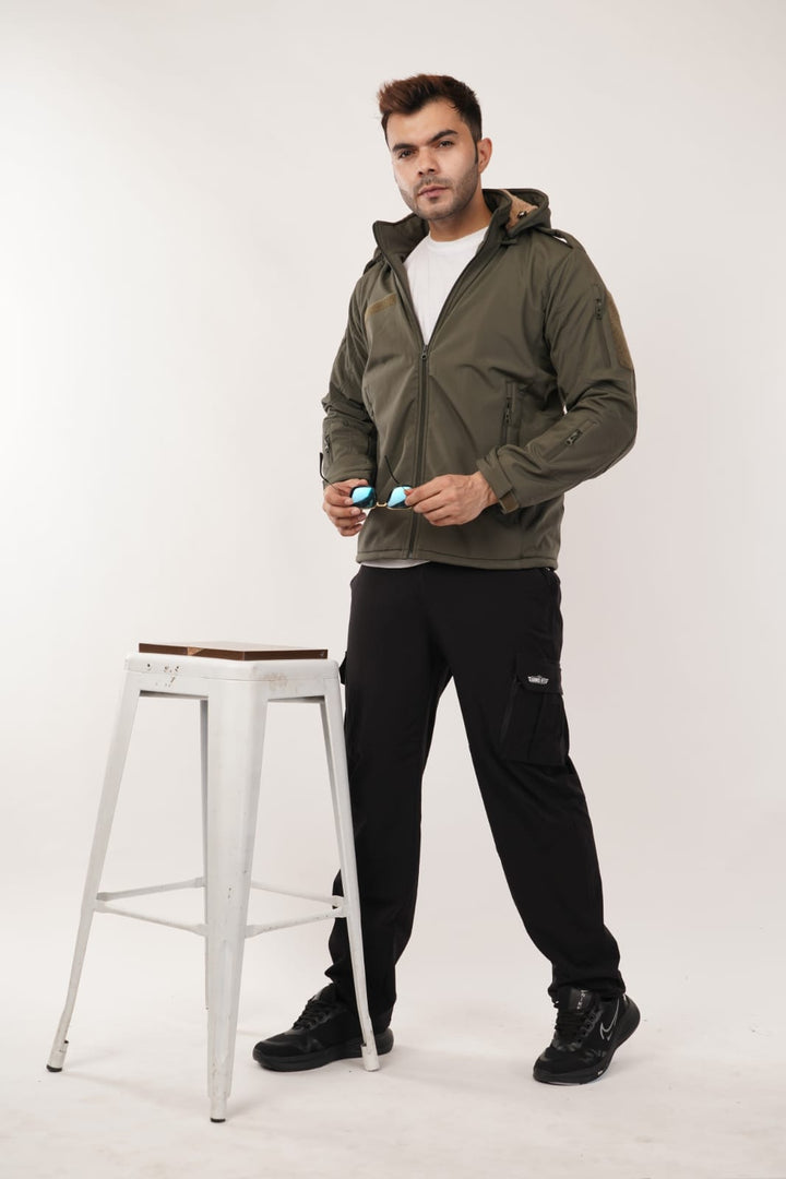 Armsfit Tactical Fleece-Lined Winter Jacket – Military Softshell Hooded Jacket (-10°C Protection)