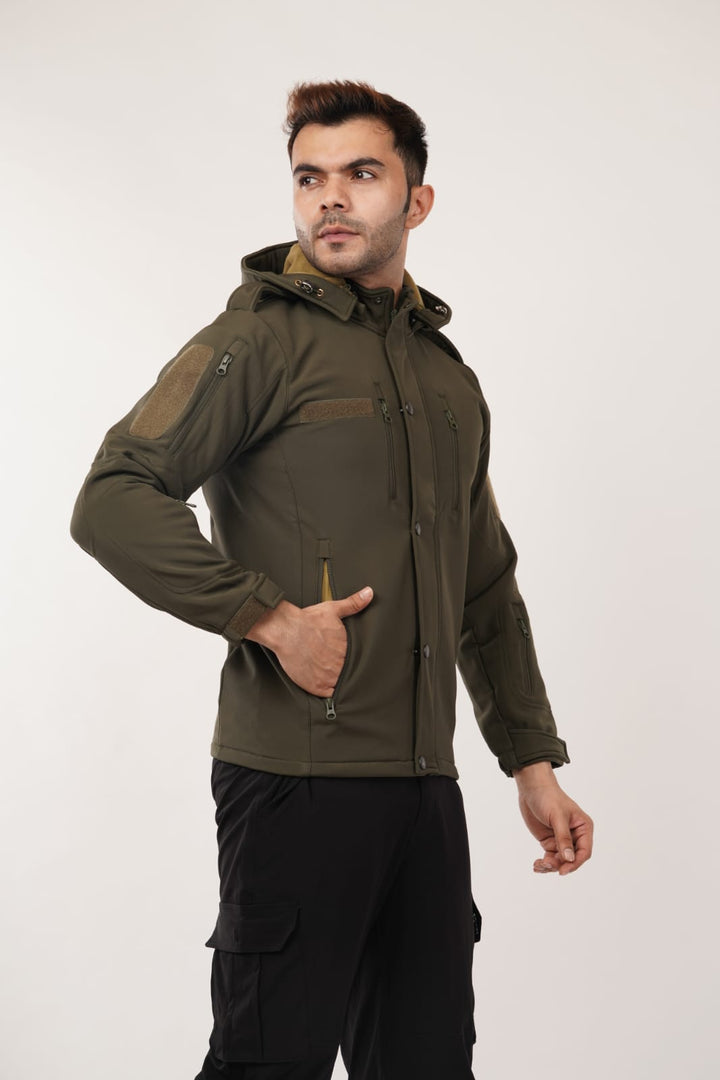 Softshell Winter Jacket with Flap – All-Terrain Cold Weather Gear