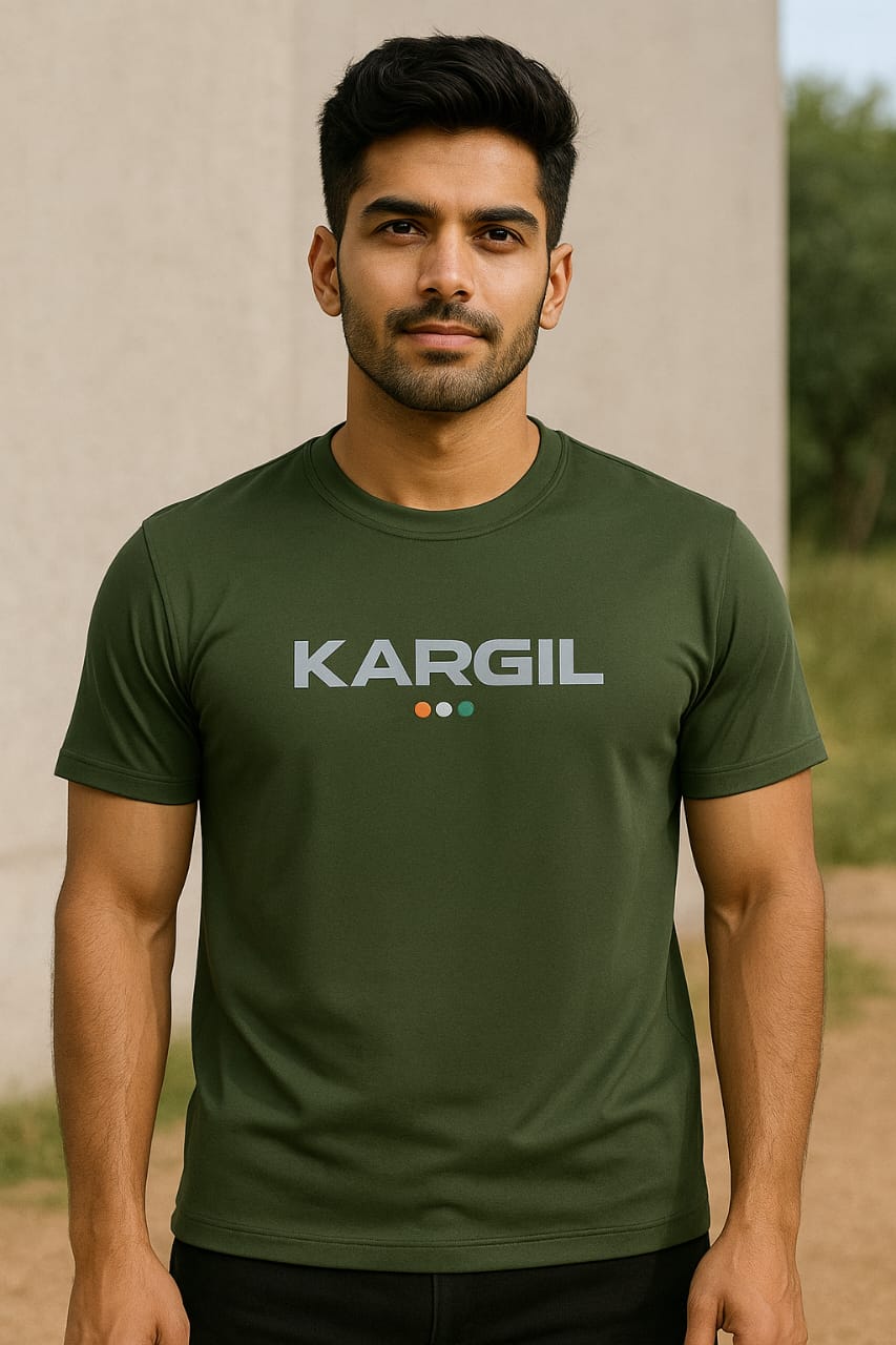 INDIA Pride Performance T-Shirt – Olive Green
