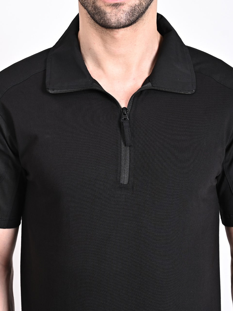 HALF SLEEVES TACTICAL T SHIRT (Color - Black) ST-1019A