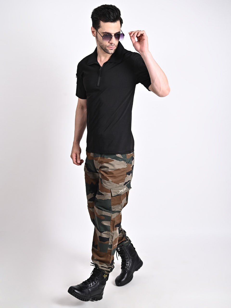 HALF SLEEVES TACTICAL T SHIRT (Color - Black) ST-1019A