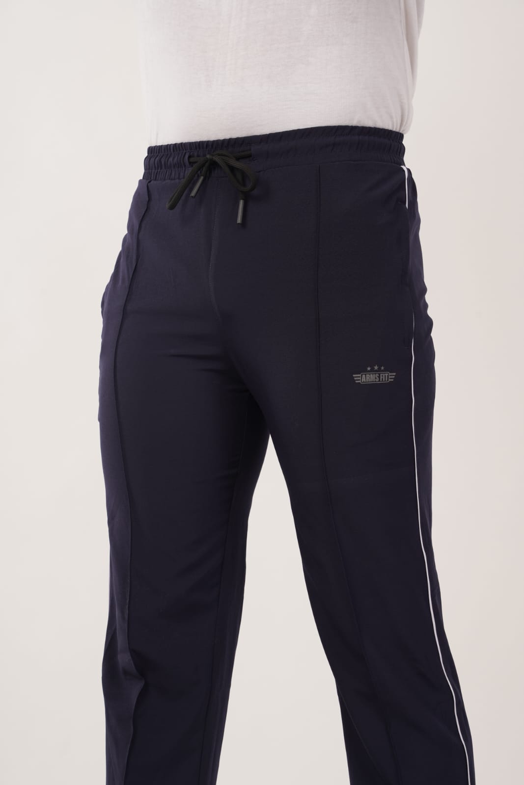 Men’s Activewear Track Pants – Navy Blue & White | Comfort Fit