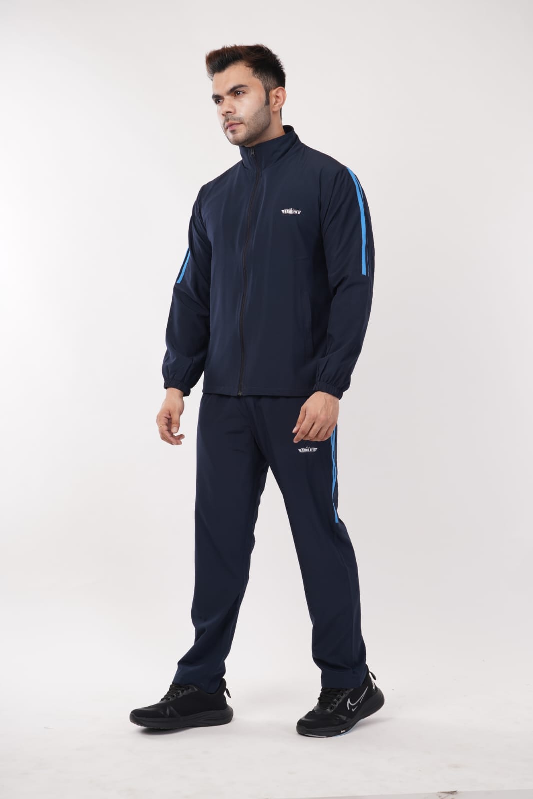 TRACSUIT(BAGIRA)NAVY BLUE WITH 2CYAN BONE (Navy Blue) ST-4002A