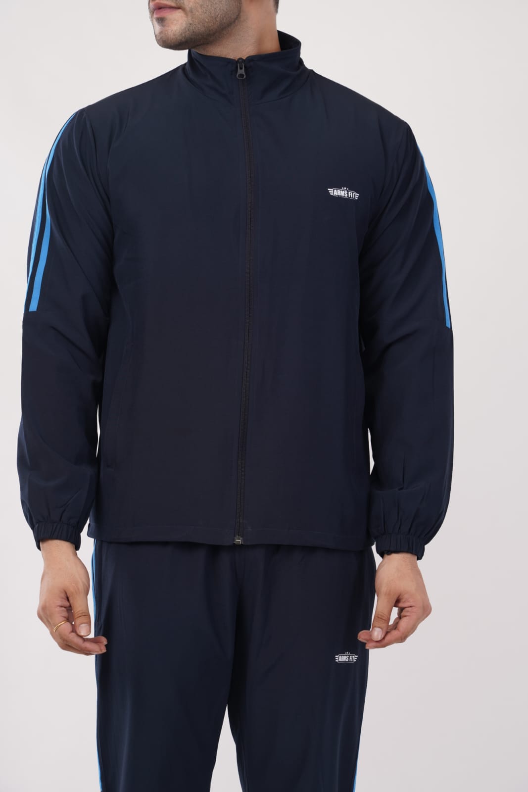 TRACSUIT(BAGIRA)NAVY BLUE WITH 2CYAN BONE (Navy Blue) ST-4002A