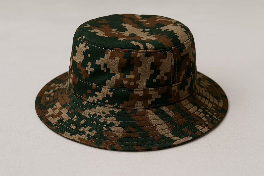 Indian Army Camouflage Bucket Hat – Digital Print Military Style Cap