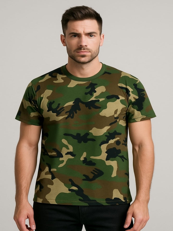 Classic Camo Combat T-Shirt – Military Green